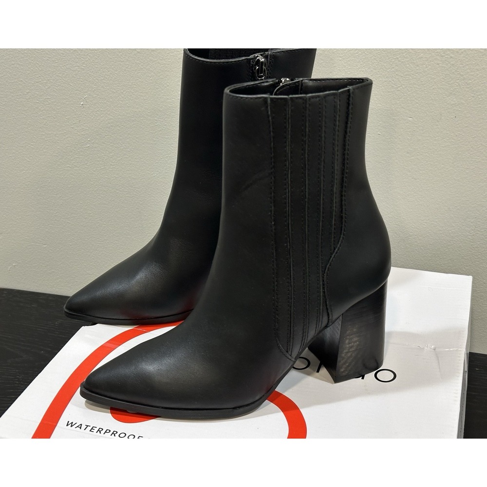 Blondo Women's Ankle Boot Black Leather Sz 6 Waterproof Zip Up NEW - Picture 7 of 10